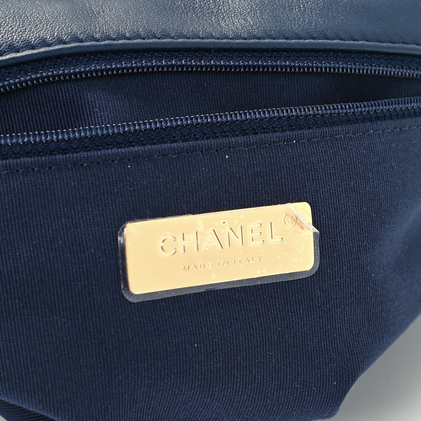 Lambskin Quilted Large Chanel 19 Flap Navy Blue