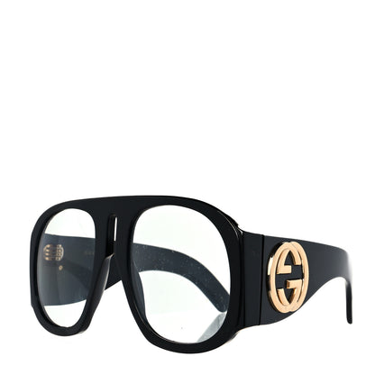 Gucci Oversized Aviator Sunglasses GG0152S Black 1 of 9
