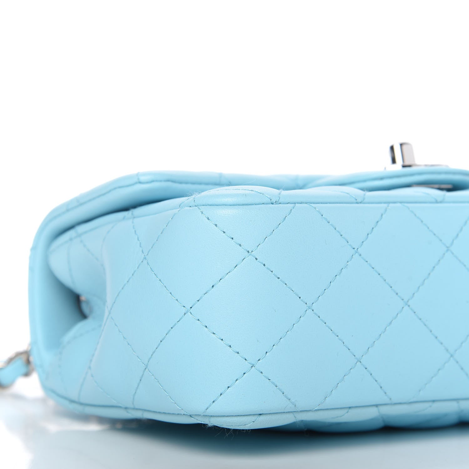 Chanel Lambskin Quilted Mini Rectangular Flap Light Blue 6 of 12
