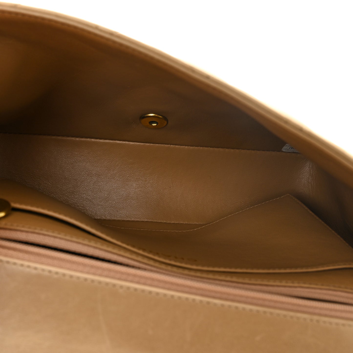 Lambskin Quilted Medium Single Flap Beige