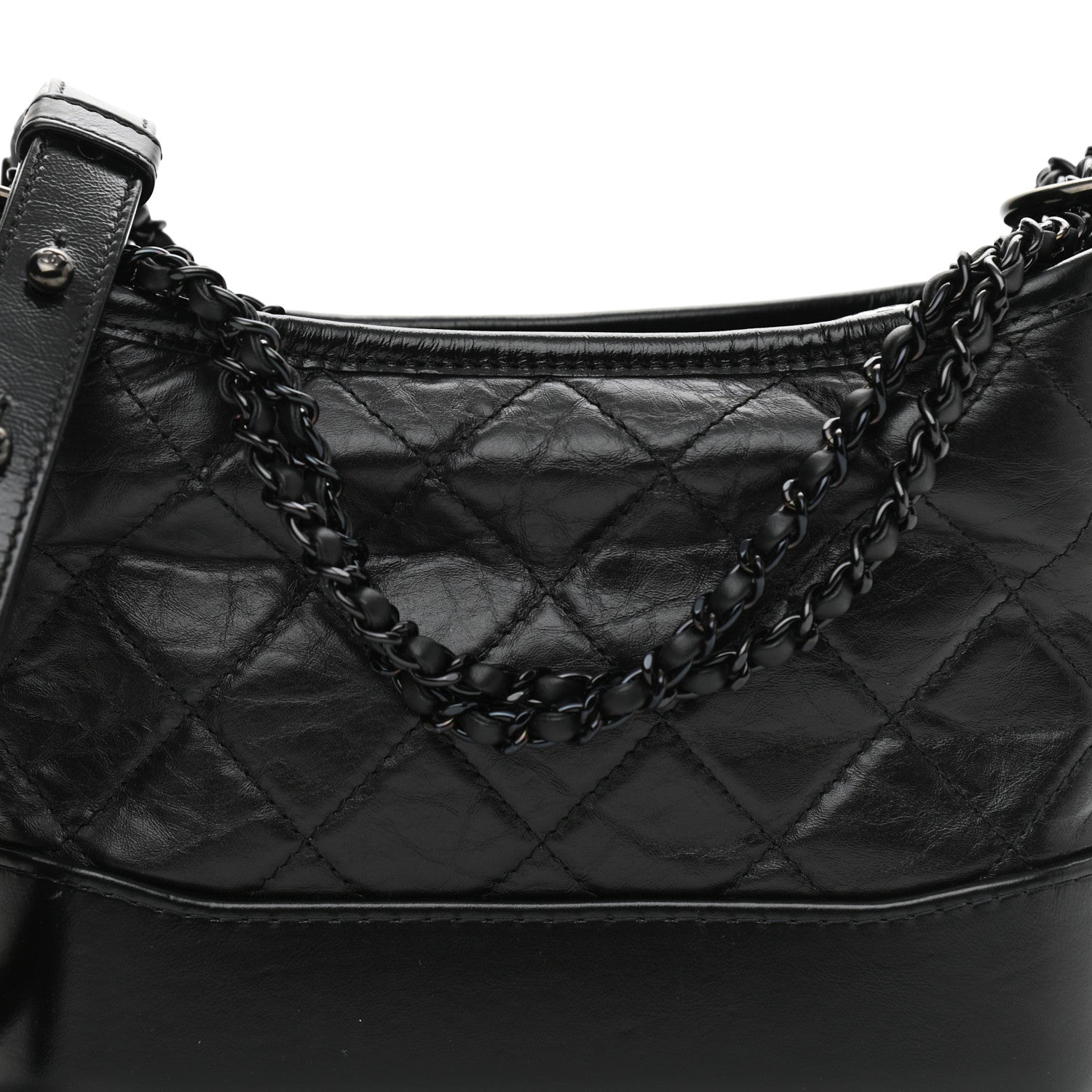 Chanel Aged Calfskin Quilted Small Gabrielle Hobo So Black 8 of 12