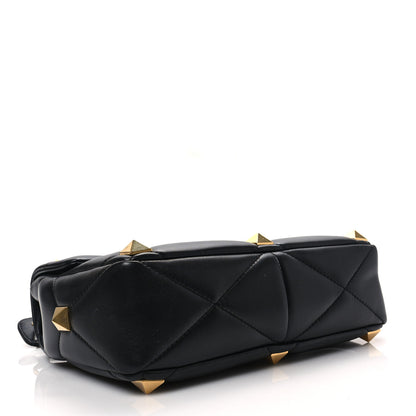 Valentino Garavani Nappa Large Roman Stud Shoulder Bag Black 3 of 6