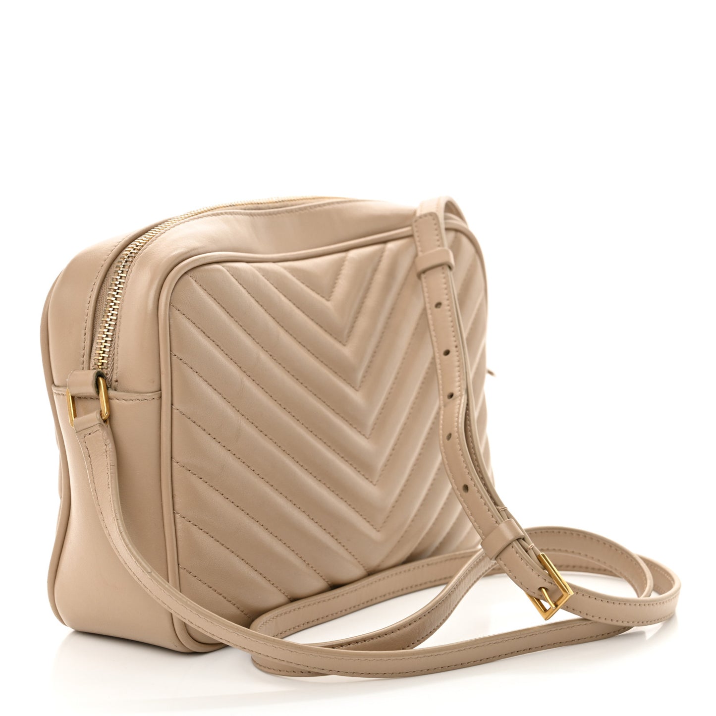 Calfskin Matelasse Monogram Lou Camera Bag Dark Beige