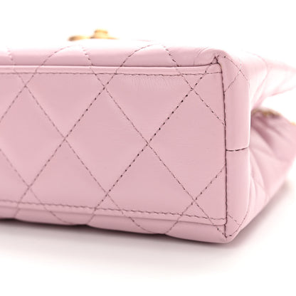 Chanel Shiny Aged Calfskin Quilted Nano Kelly Shopper Pink 10 of 11