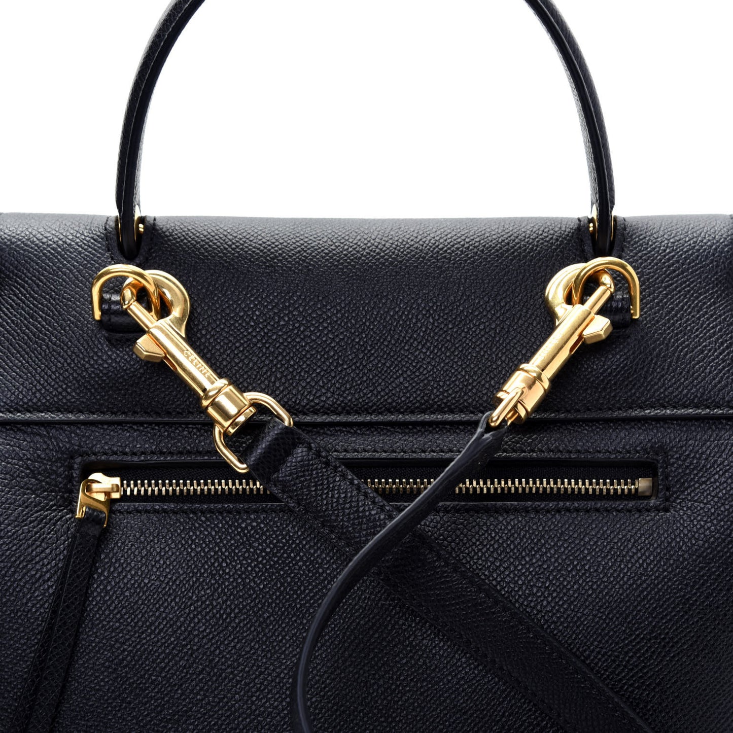 Grained Calfskin Micro Belt Bag Black