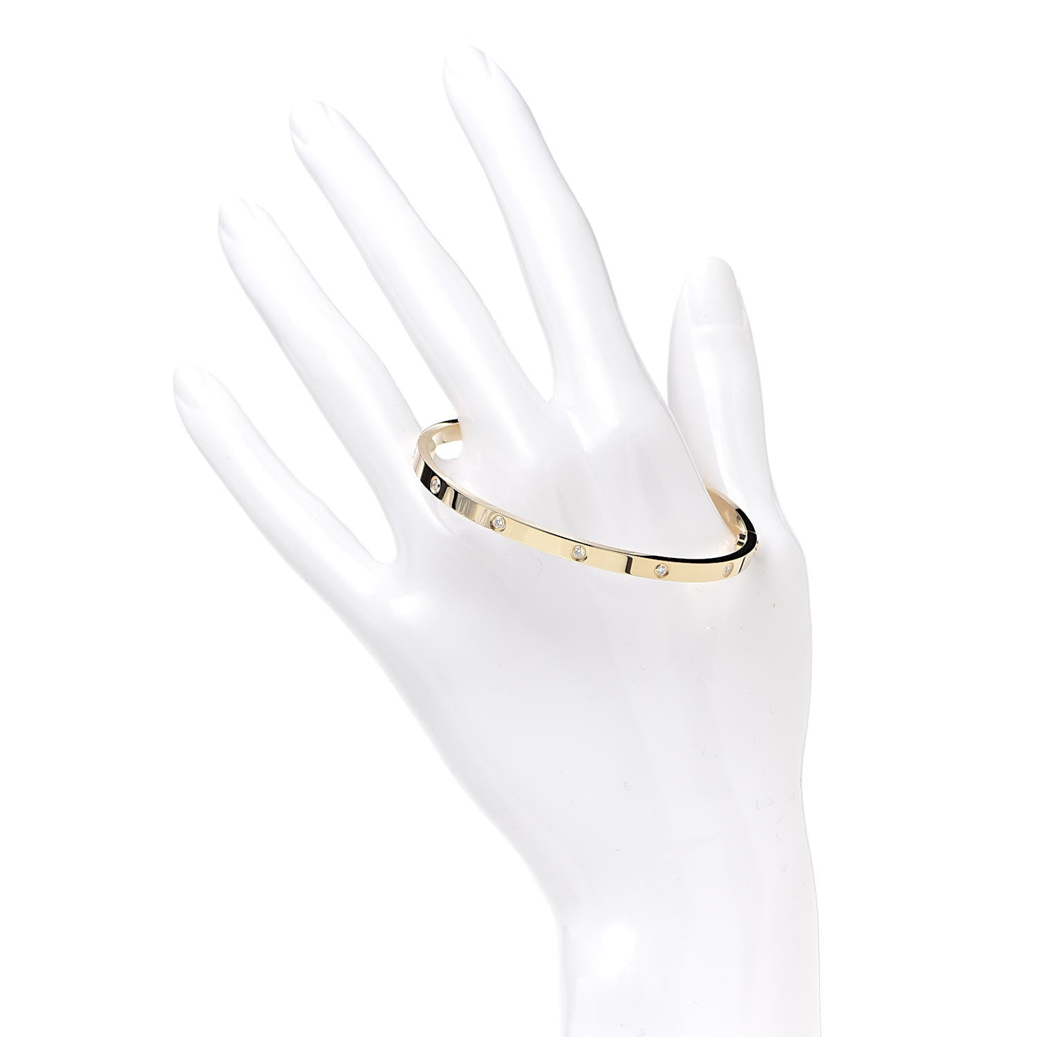 Cartier 18K Yellow Gold 10 Diamond Small LOVE Bracelet 17 2 of 6