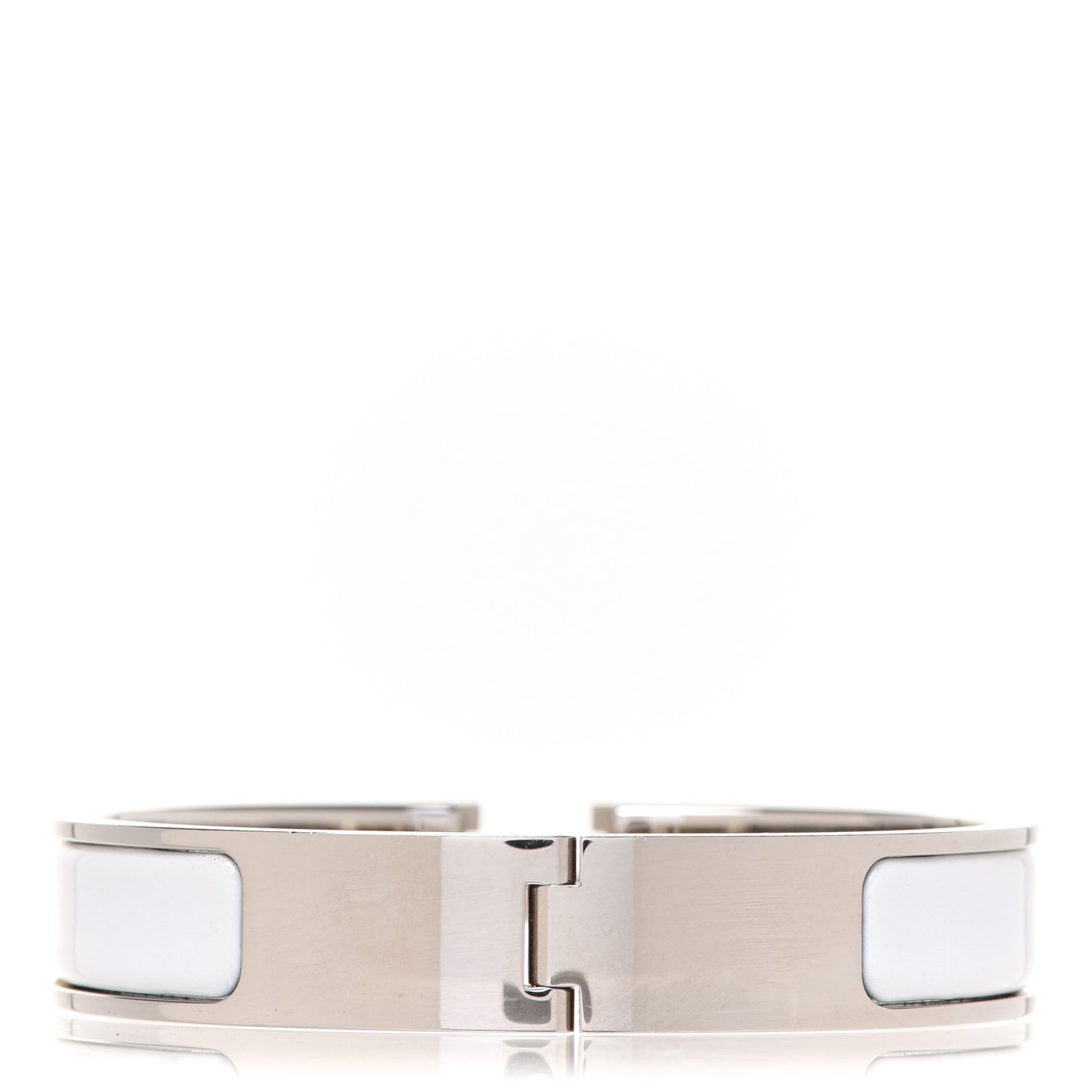 Enamel Narrow Clic Clac H Bracelet PM White