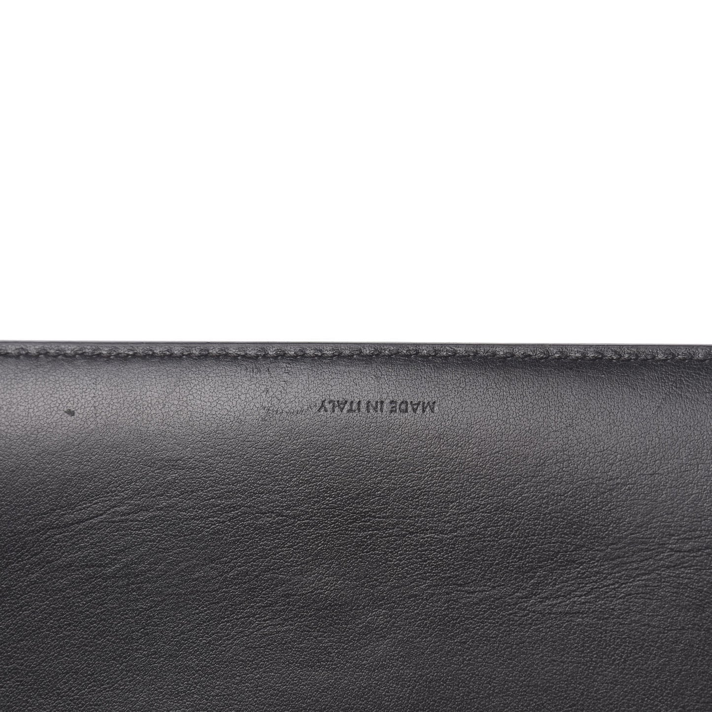 Grained Calfskin Large Multifunction Strap Wallet Black