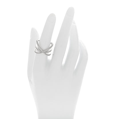 Roberto Coin 18K White Gold Diamond Double Crisscross Ring 53 6.5 2 of 4