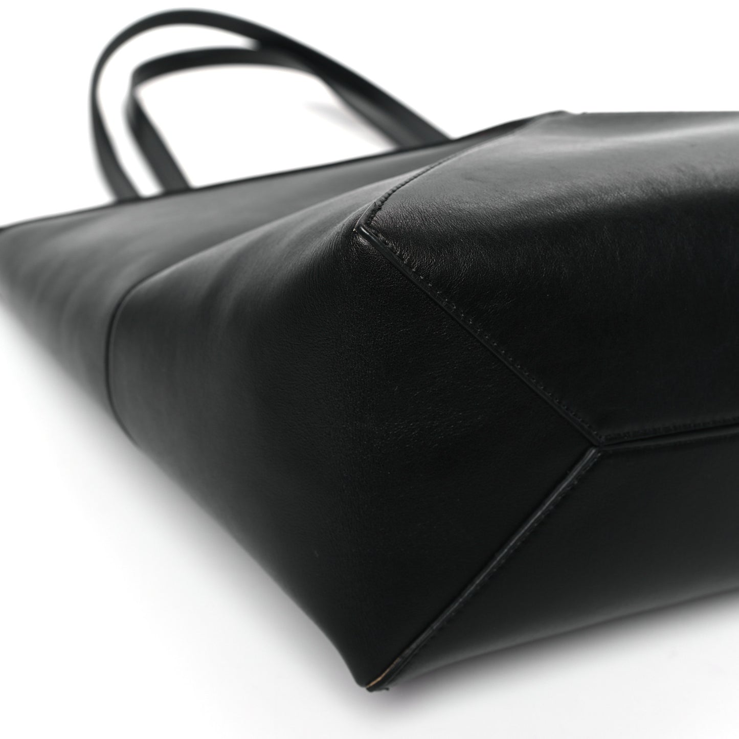 Shiny Calfskin Medium Puzzle Fold Tote Black