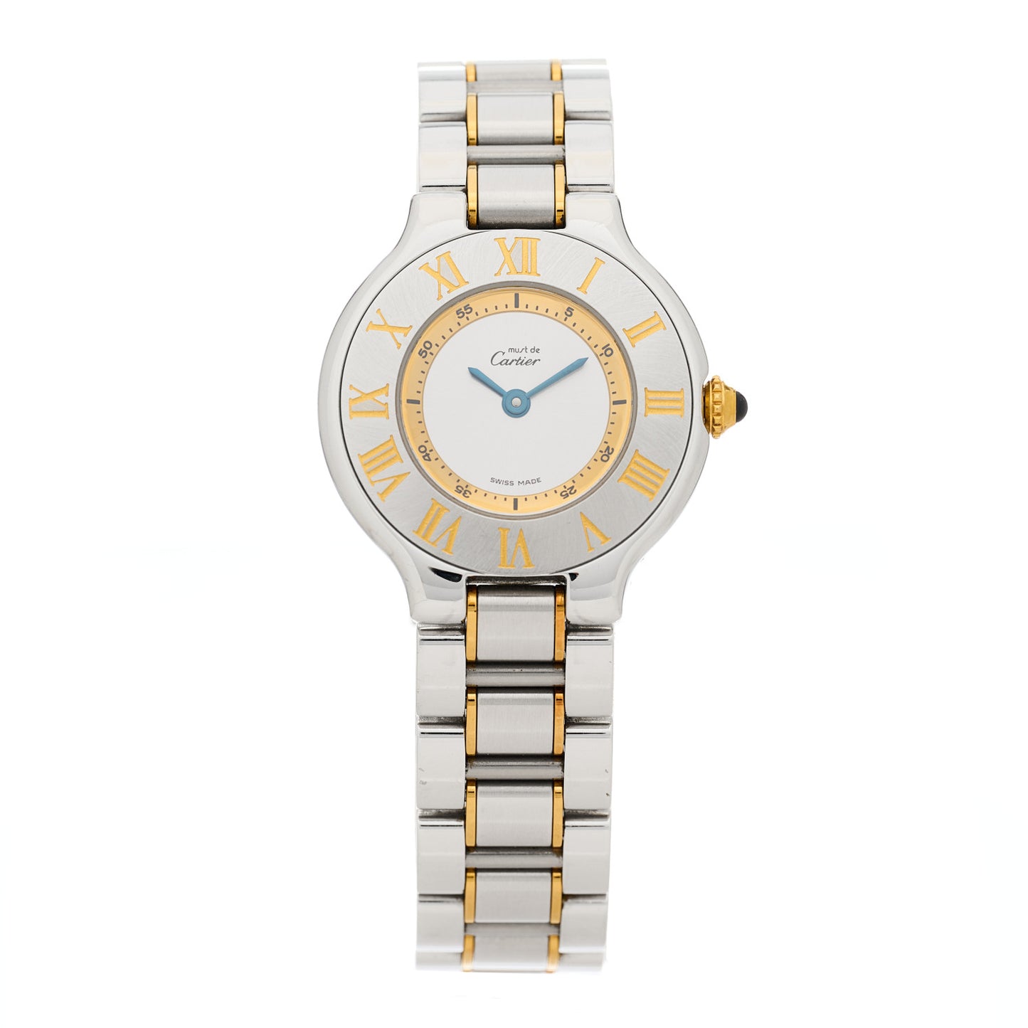 Stainless Steel 18K Yellow Gold 28mm Must De 21 Quartz Watch