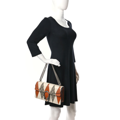 Gucci GG Supreme Monogram Calfskin Colorblock Small Dionysus Shoulder Bag White Brown 3 of 14