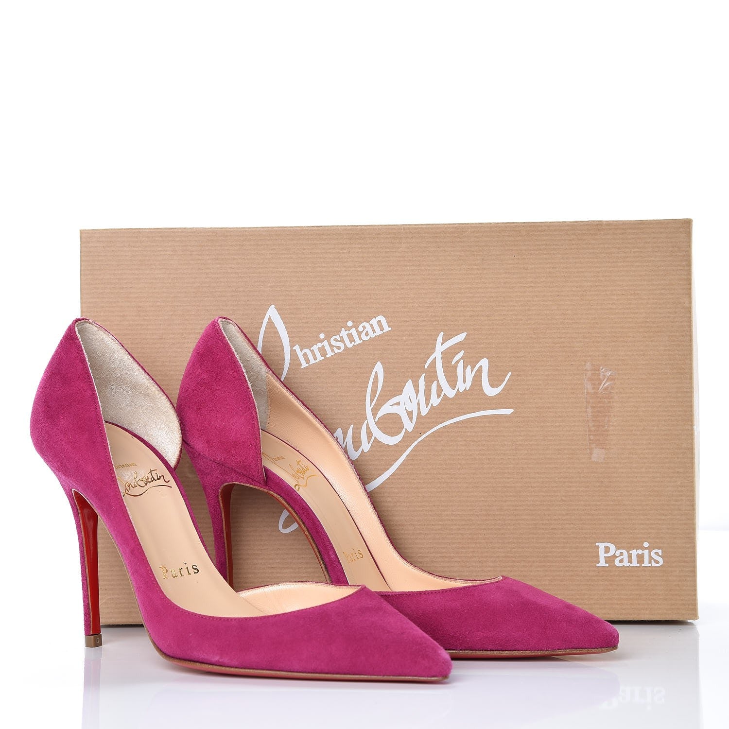 Christian Louboutin Veau Velour Iriza 100 Pumps 34 Eveque 8 of 8