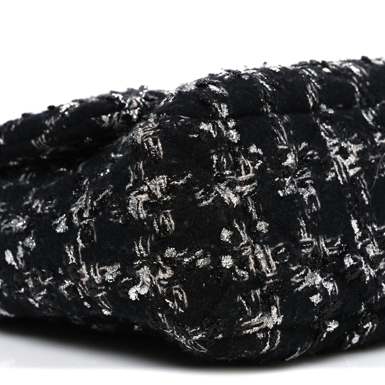 Chanel Tweed Quilted Large Chanel 19 Flap Black Silver Ecru 9 of 10