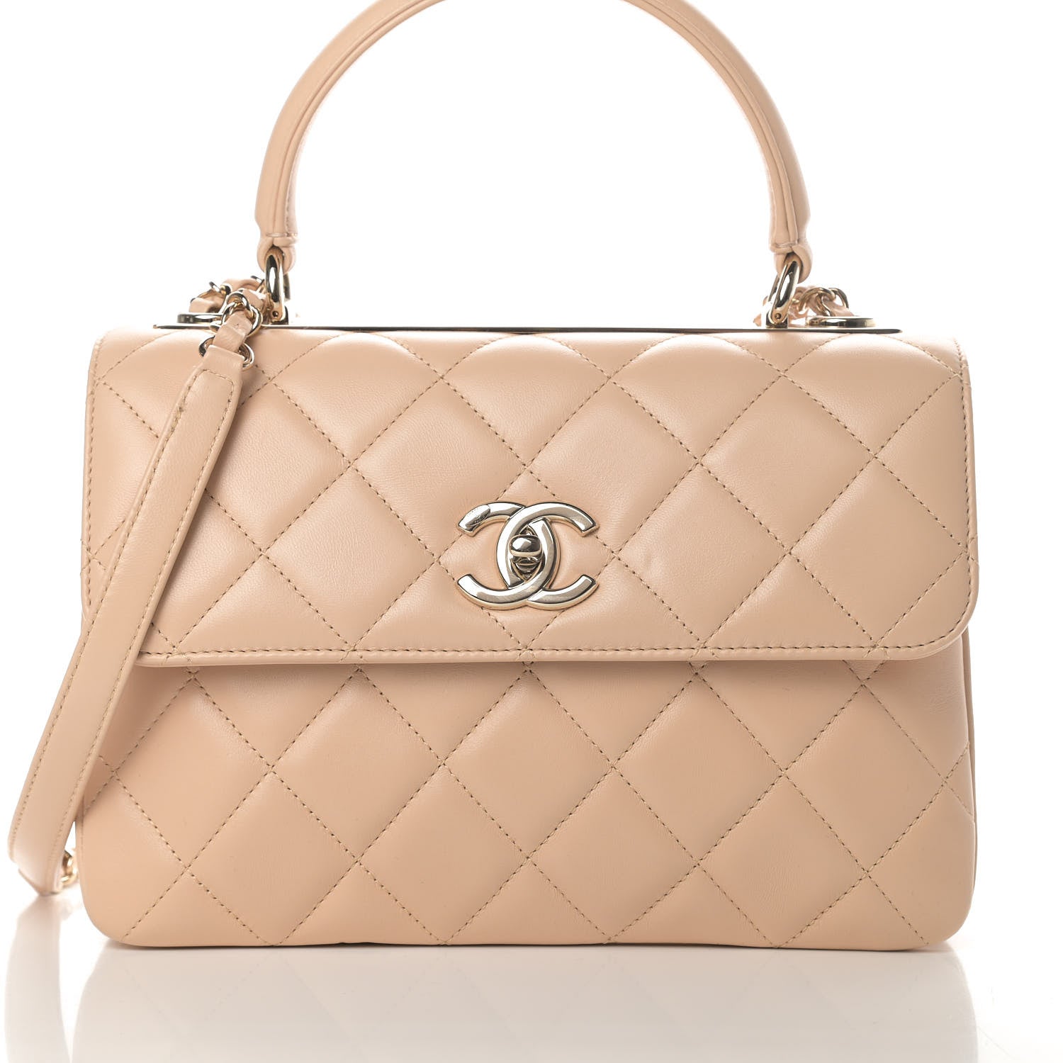 Chanel Lambskin Quilted Small Trendy CC Dual Handle Flap Bag Beige 10 of 14