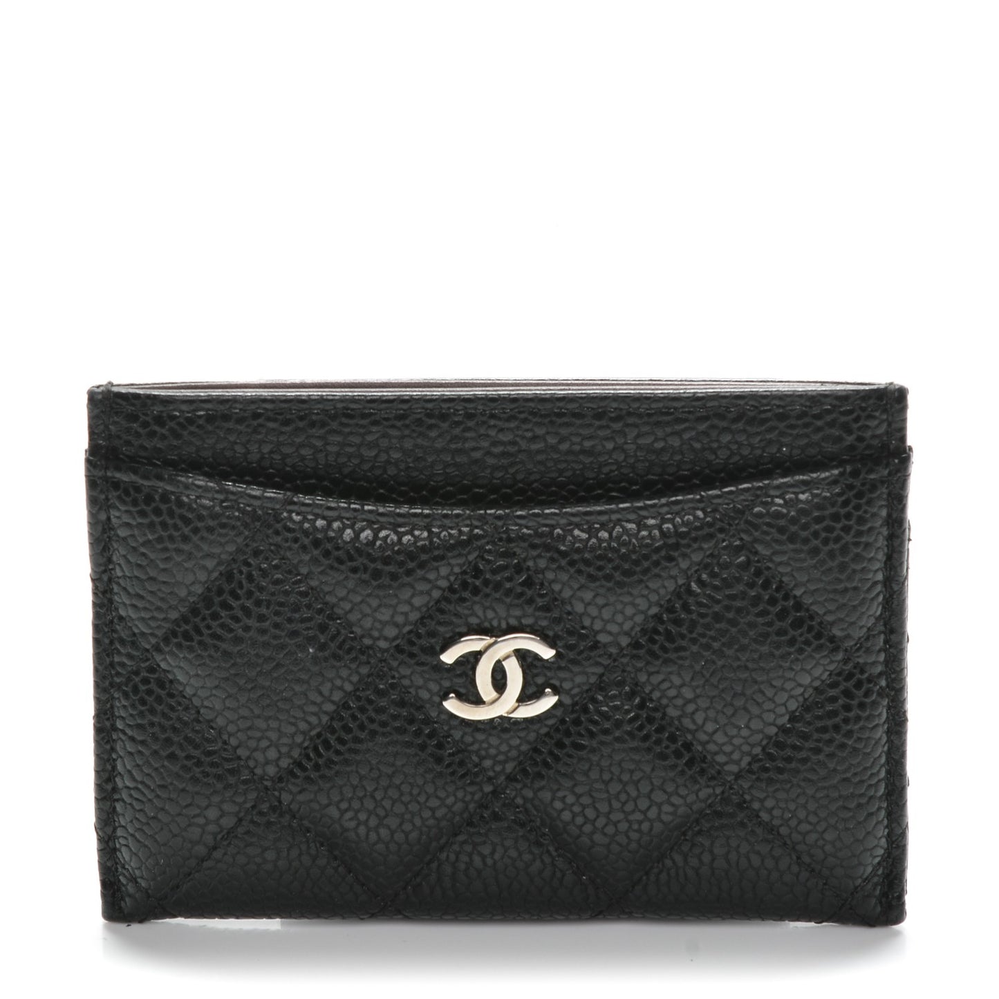 Caviar Quilted Card Holder Black