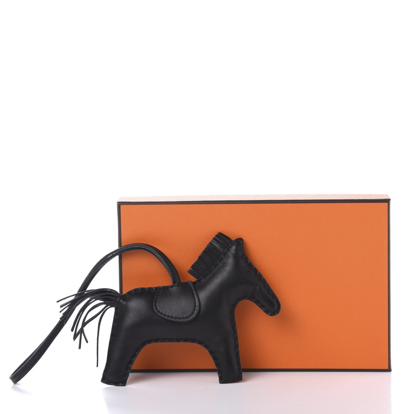 Milo Lambskin Grigri Rodeo Horse Bag Charm MM So Black
