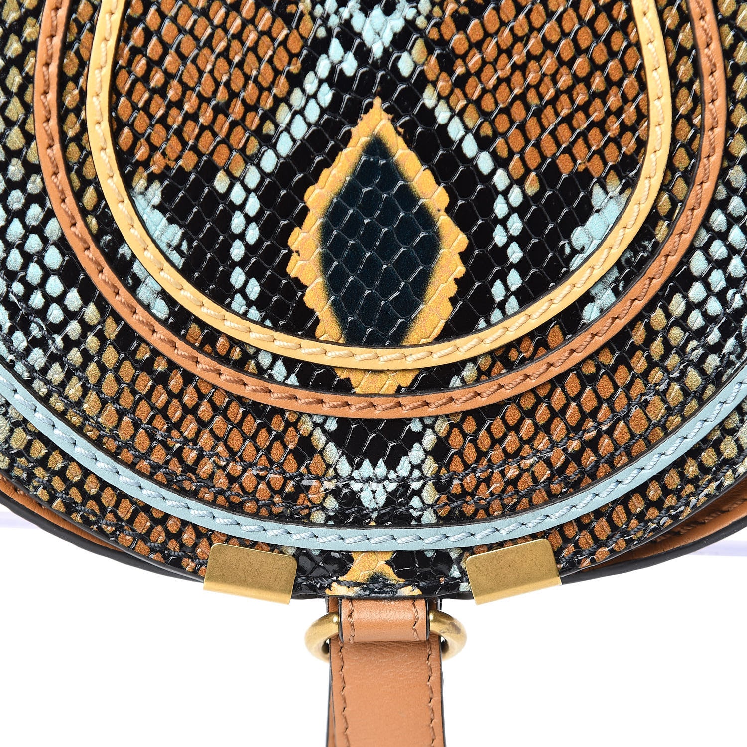 Chloe Python Calfskin Embossed Mini Marcie Round Crossbody Bag Multicolor 10 of 10
