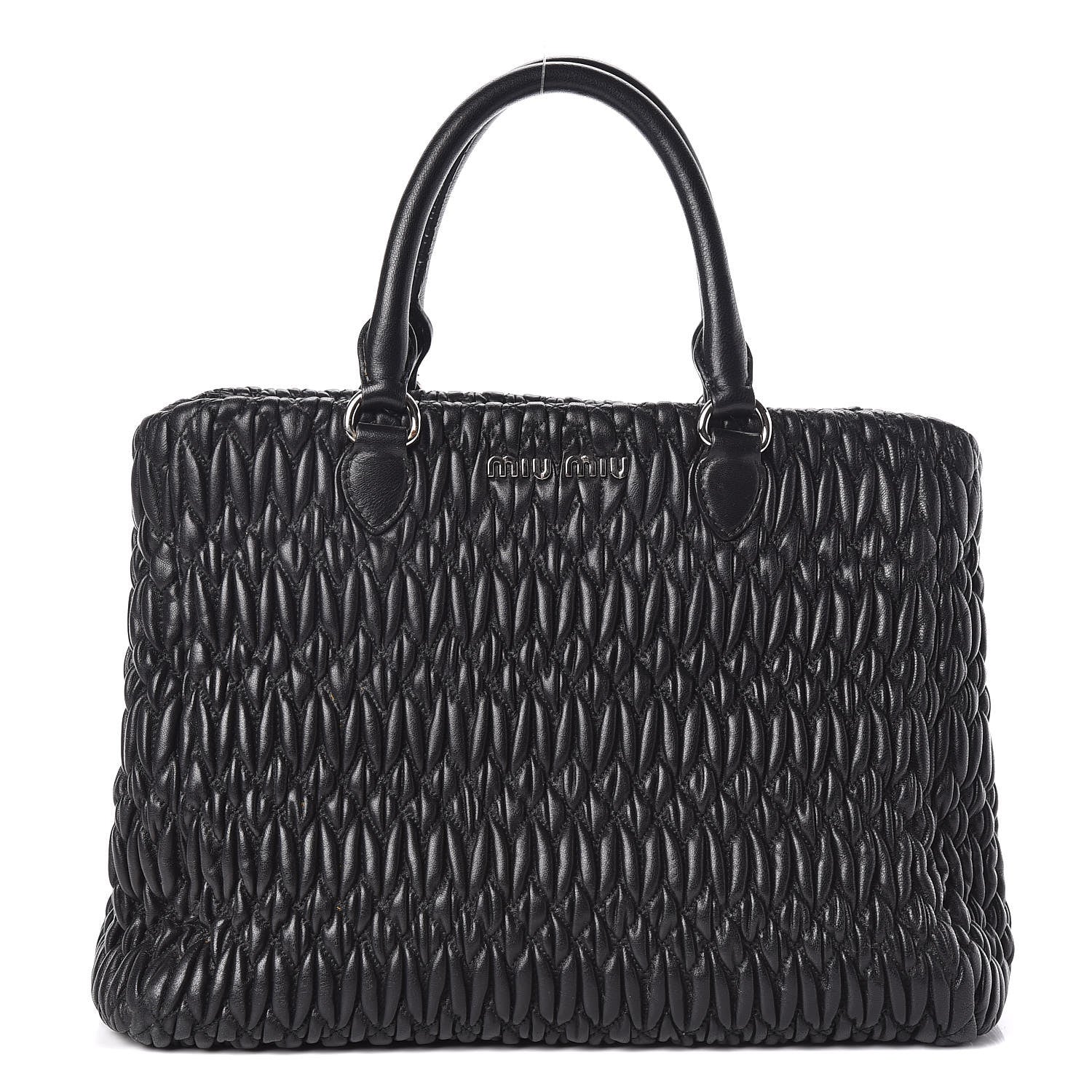 Miu Miu Nappa Matelasse Tote Black 1 of 12