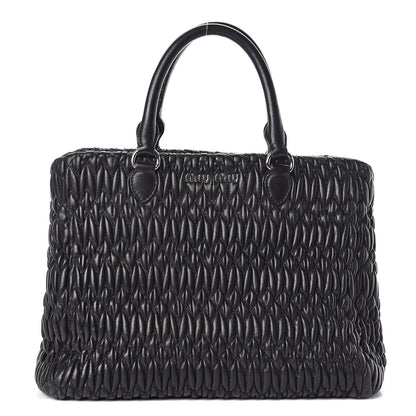 Miu Miu Nappa Matelasse Tote Black 1 of 12