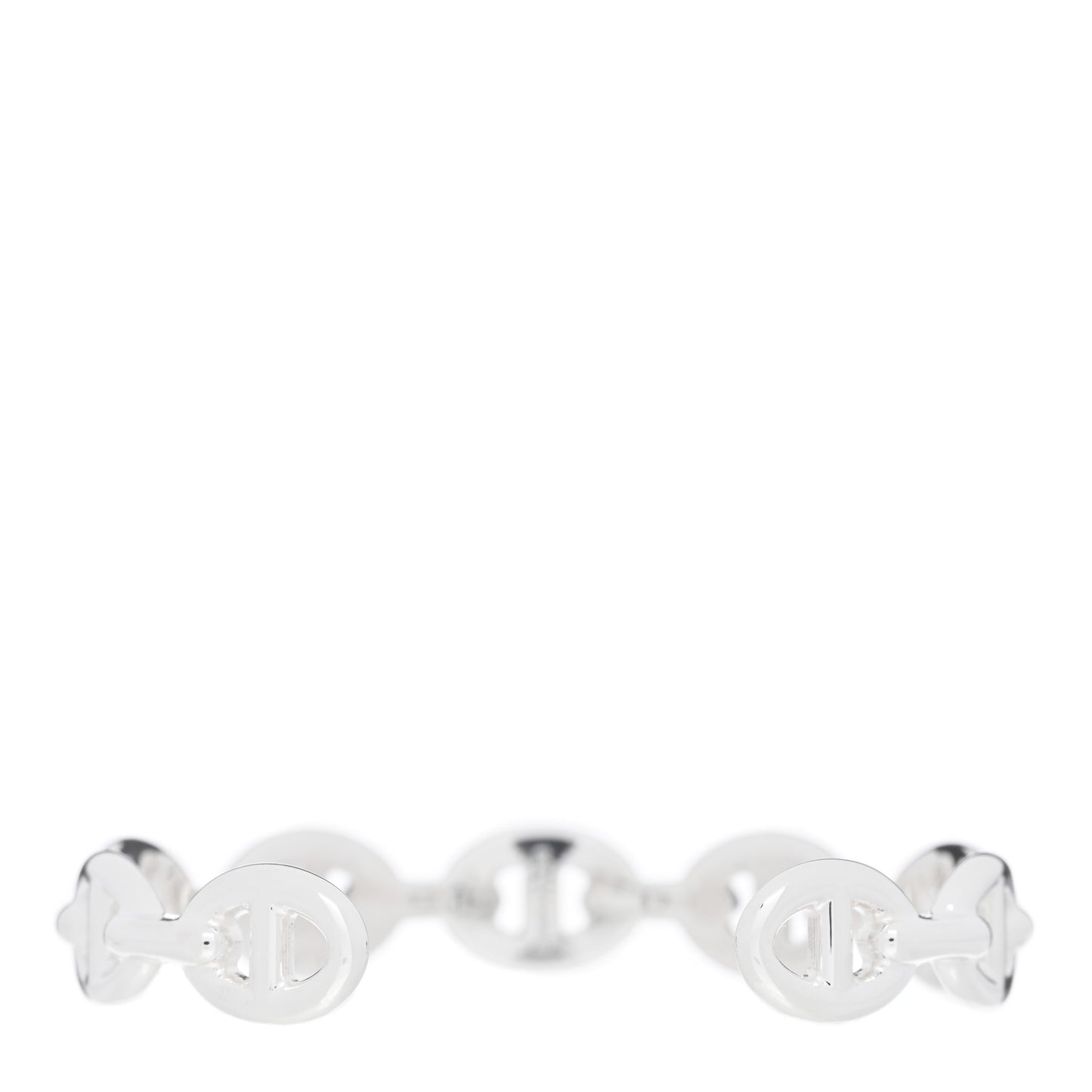 Sterling Silver MM Chaine d'Ancre Enchainee Cuff Bracelet SH