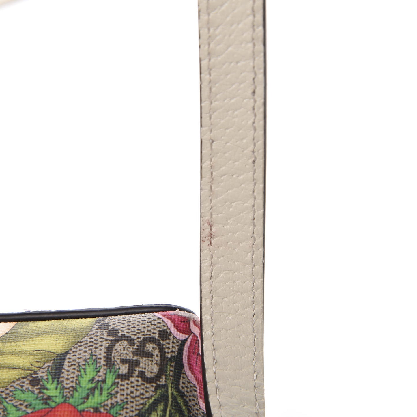GG Supreme Monogram Flora Web GG Small Ophidia Dome Shoulder Bag White