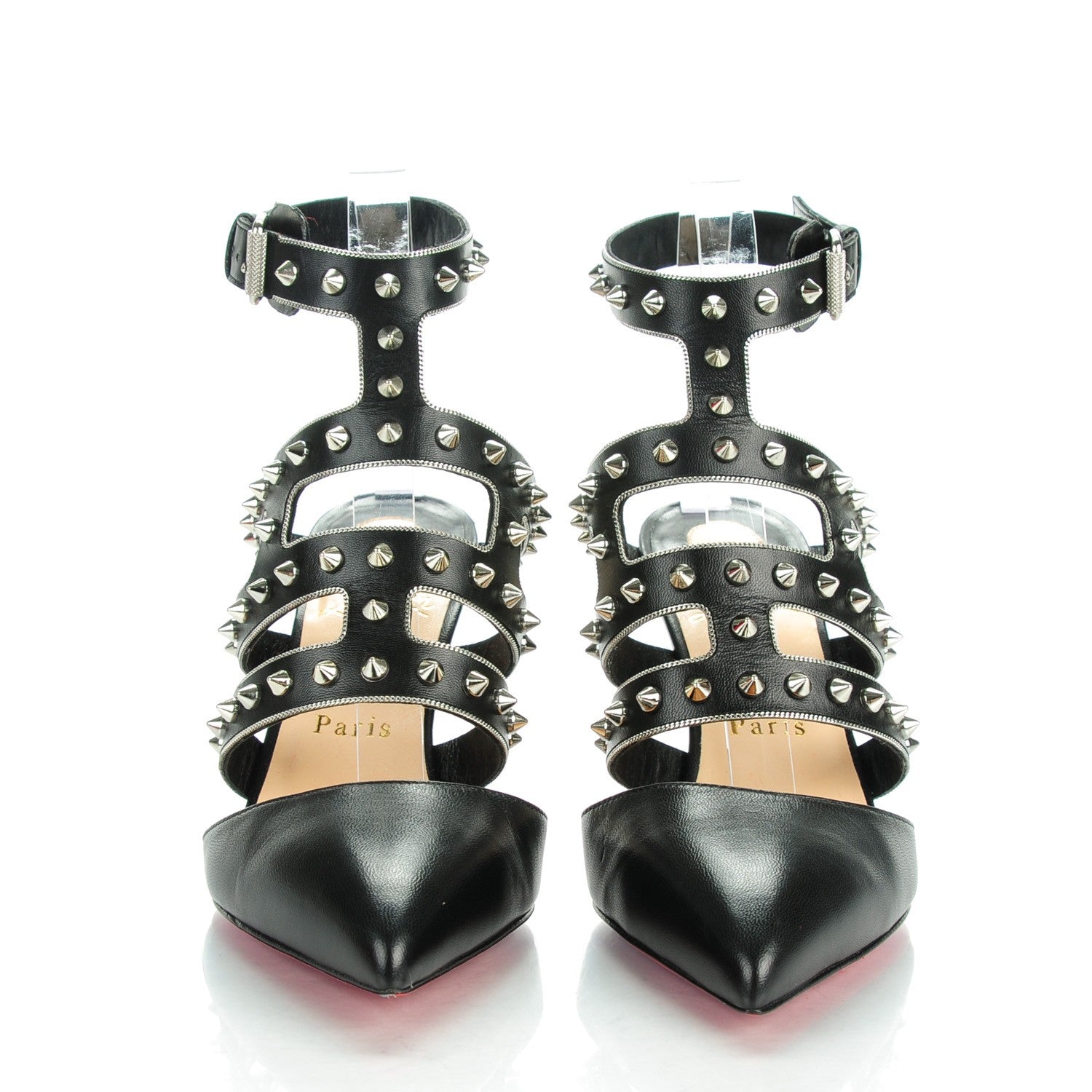 Christian Louboutin Kid Tchicaboum 85 Pumps 36.5 Black Silver 2 of 8