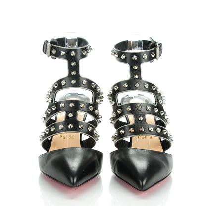 Christian Louboutin Kid Tchicaboum 85 Pumps 36.5 Black Silver 2 of 8