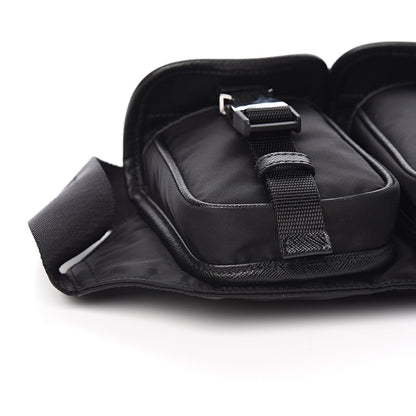 Prada Tessuto Nylon Saffiano Marsupio Triple Pocket Belt Bag Black 10 of 12