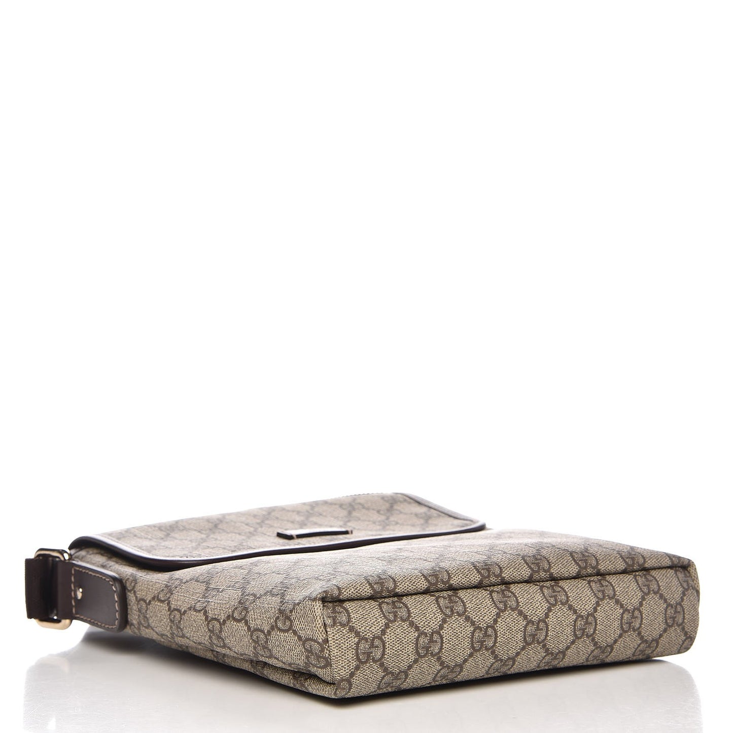GG Supreme Monogram Selleria Calfskin Small Flap Messenger Bag Beige Ebony Cocoa Dark Chocolate