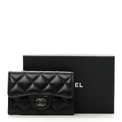 Chanel Lambskin Quilted Flap Card Holder Wallet Black 9 of 9