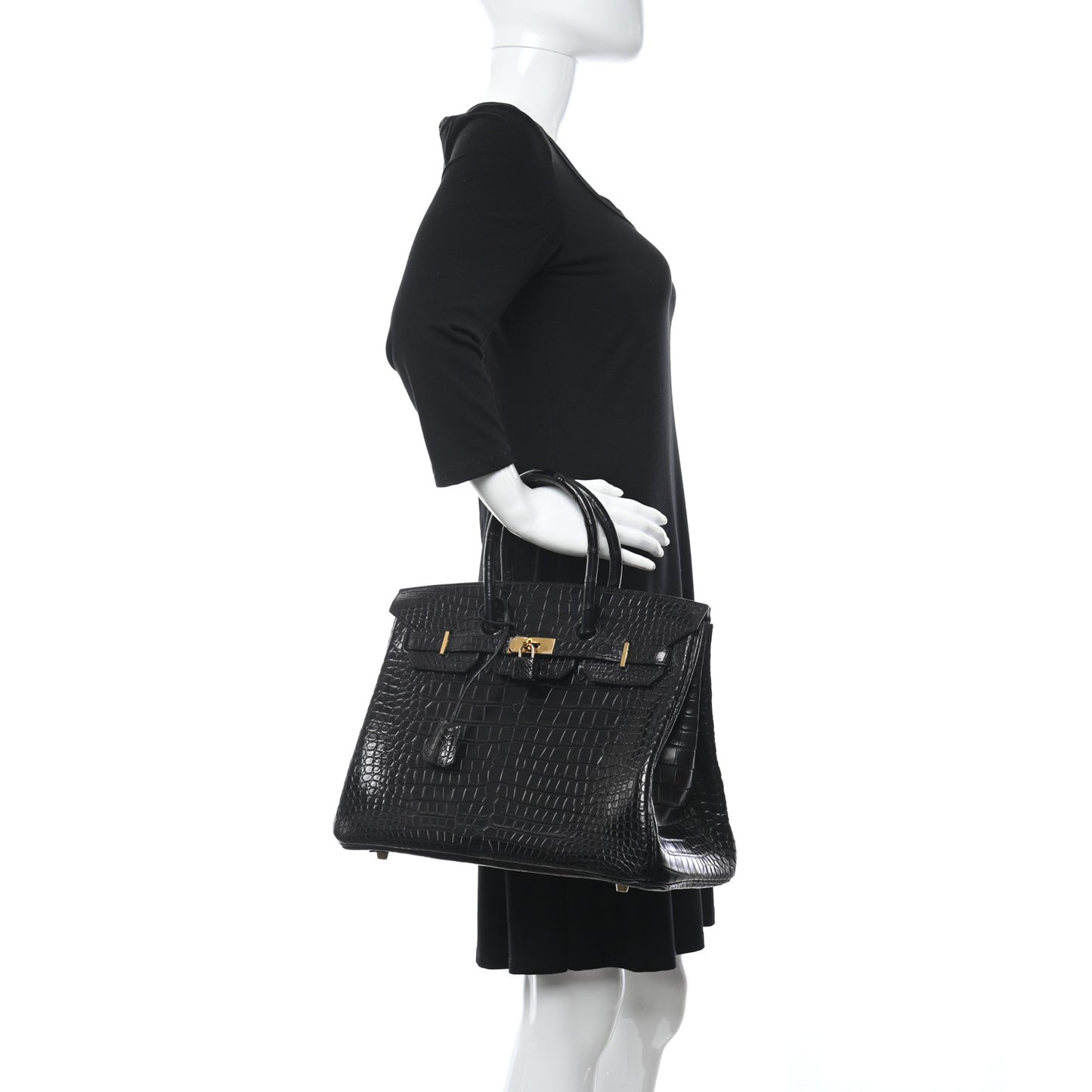 Matte Porosus Crocodile Birkin 35 Black