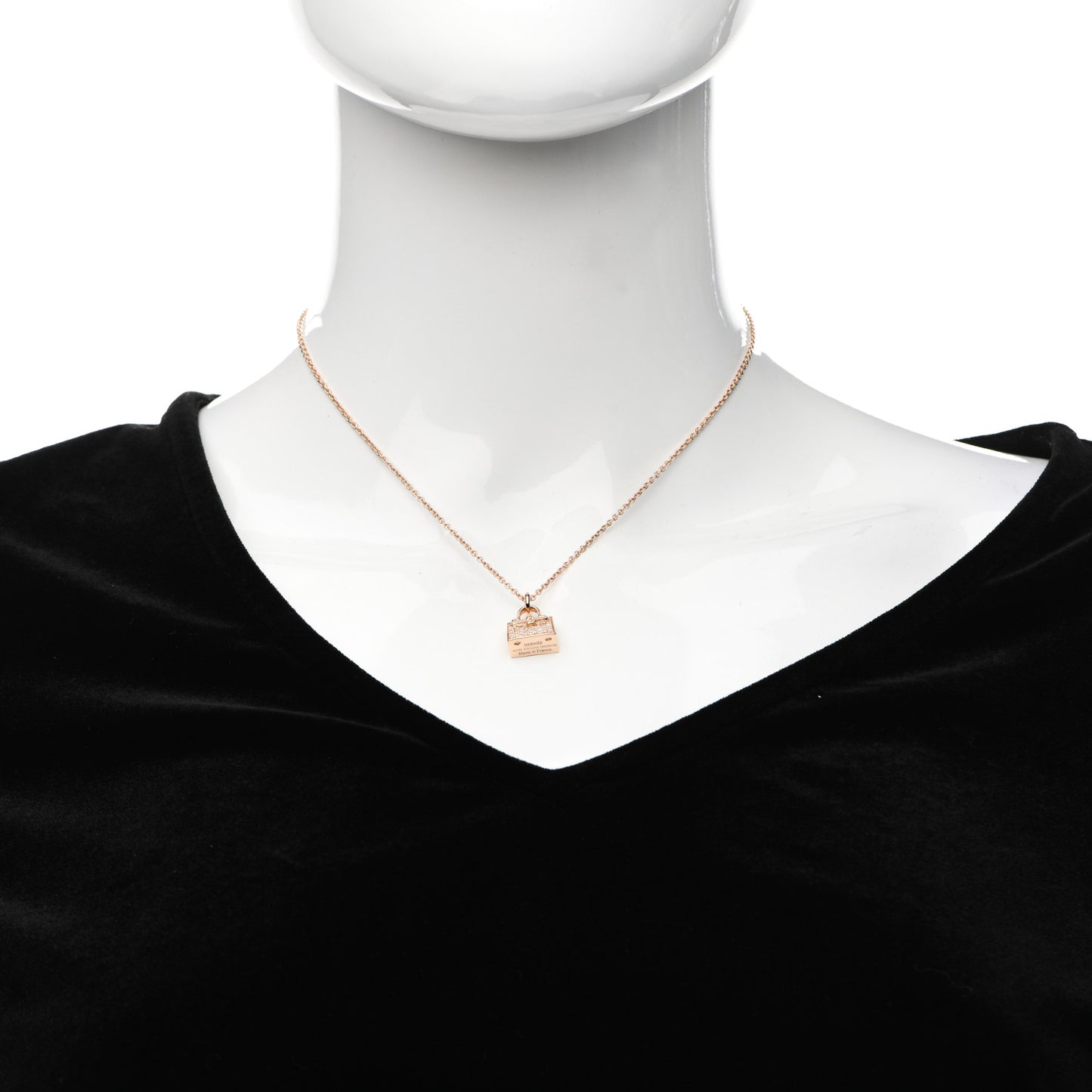 18K Rose Gold Diamond Kelly Amulette Pendant Necklace
