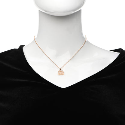 Hermes 18K Rose Gold Diamond Kelly Amulette Pendant Necklace 2 of 5