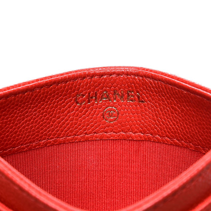 Chanel Caviar Camellia Embossed Card Holder Red 15 of 18