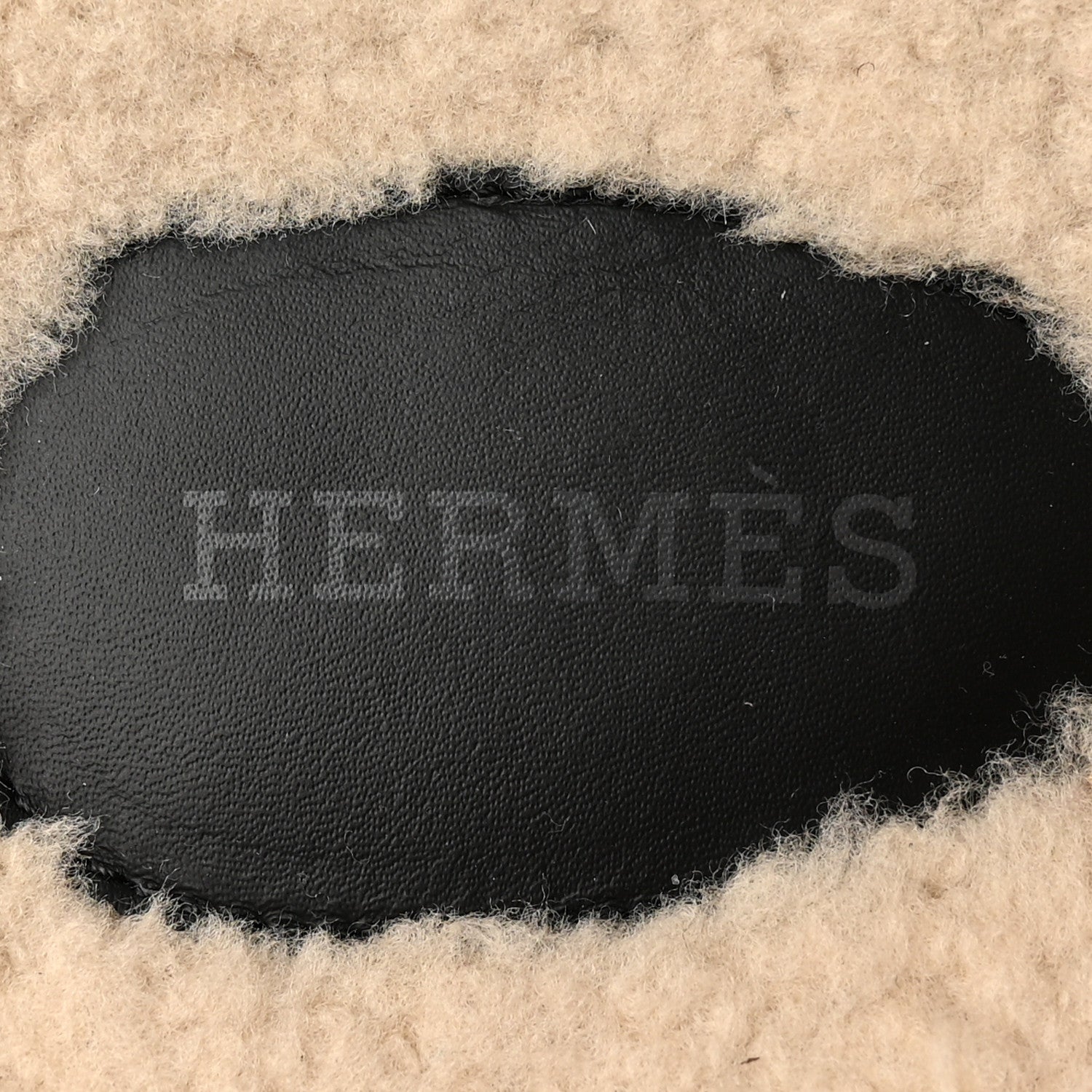 Hermes Calfskin Woolskin Womens Chypre Sandals 40.5 Black Ecru 7 of 14