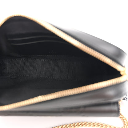 Gucci Calfskin GG Super Mini Debossed Chain Wallet Black 5 of 9