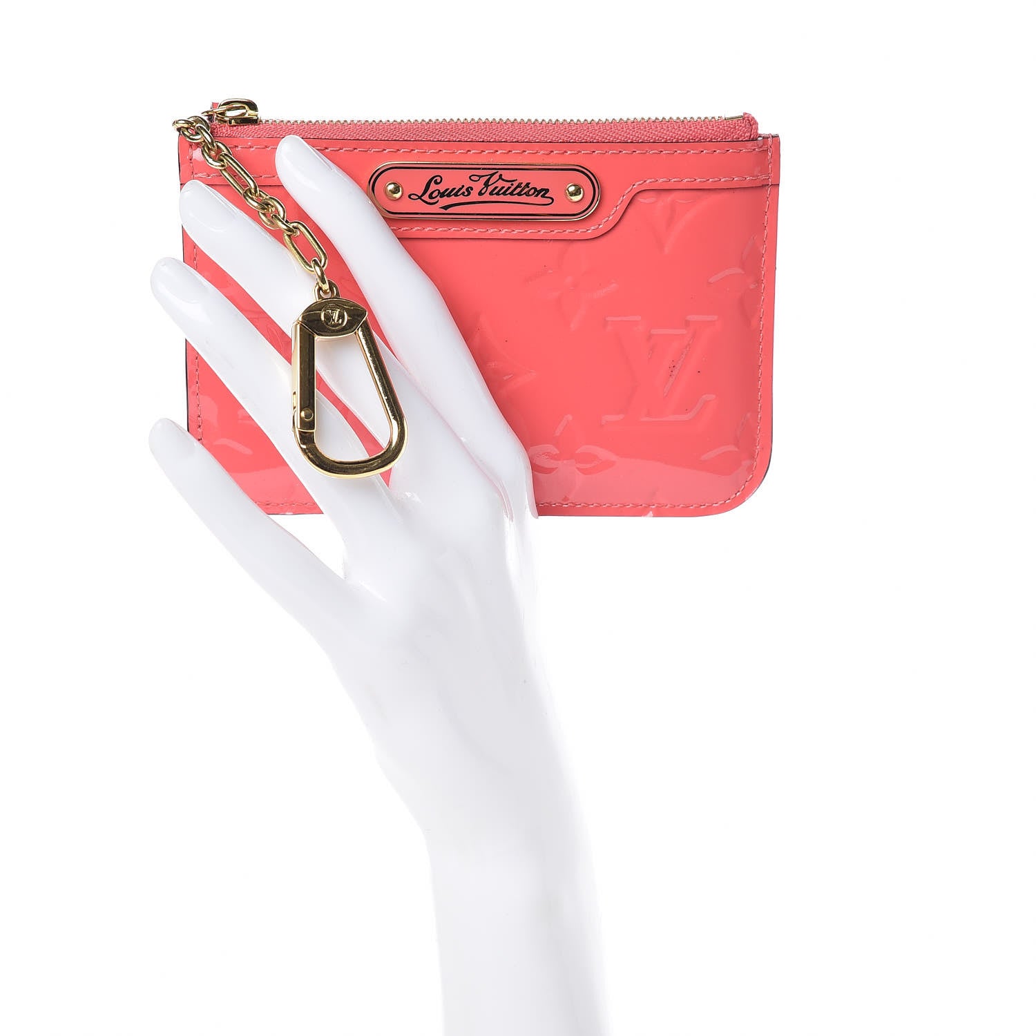Louis Vuitton Vernis Key Pouch Rose Litchi 2 of 10