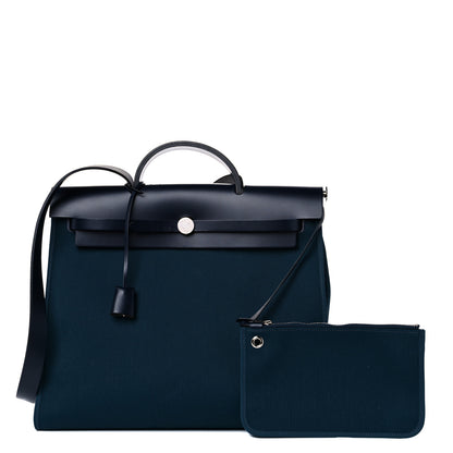 Hermes Toile Vache Hunter Herbag Zip 39 MM Bleu Ocean Bleu Indigo 1 of 15