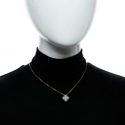 Van Cleef & Arpels 18K Yellow Gold Black Onyx Vintage Alhambra Pendant Necklace 2 of 6