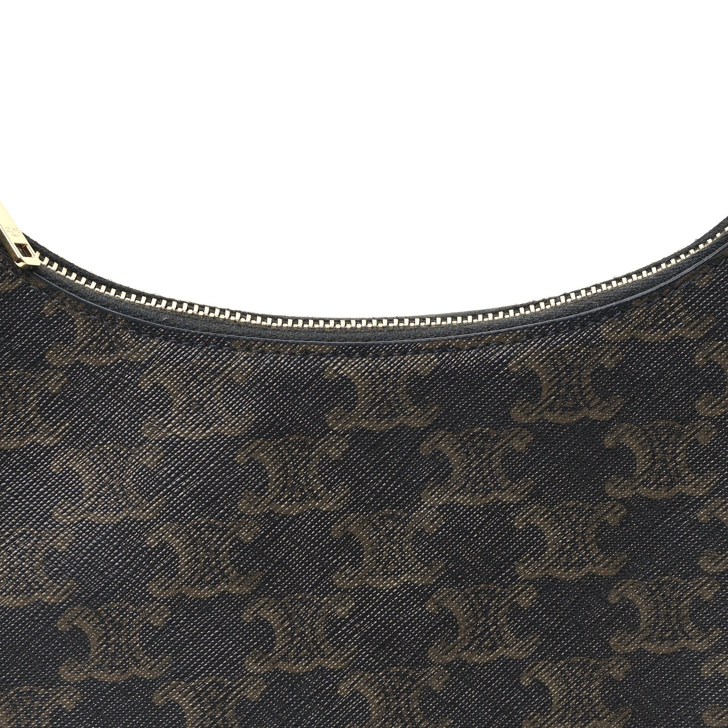 Celine Triomphe Canvas Calfskin Ava Shoulder Bag Tan 9 of 11