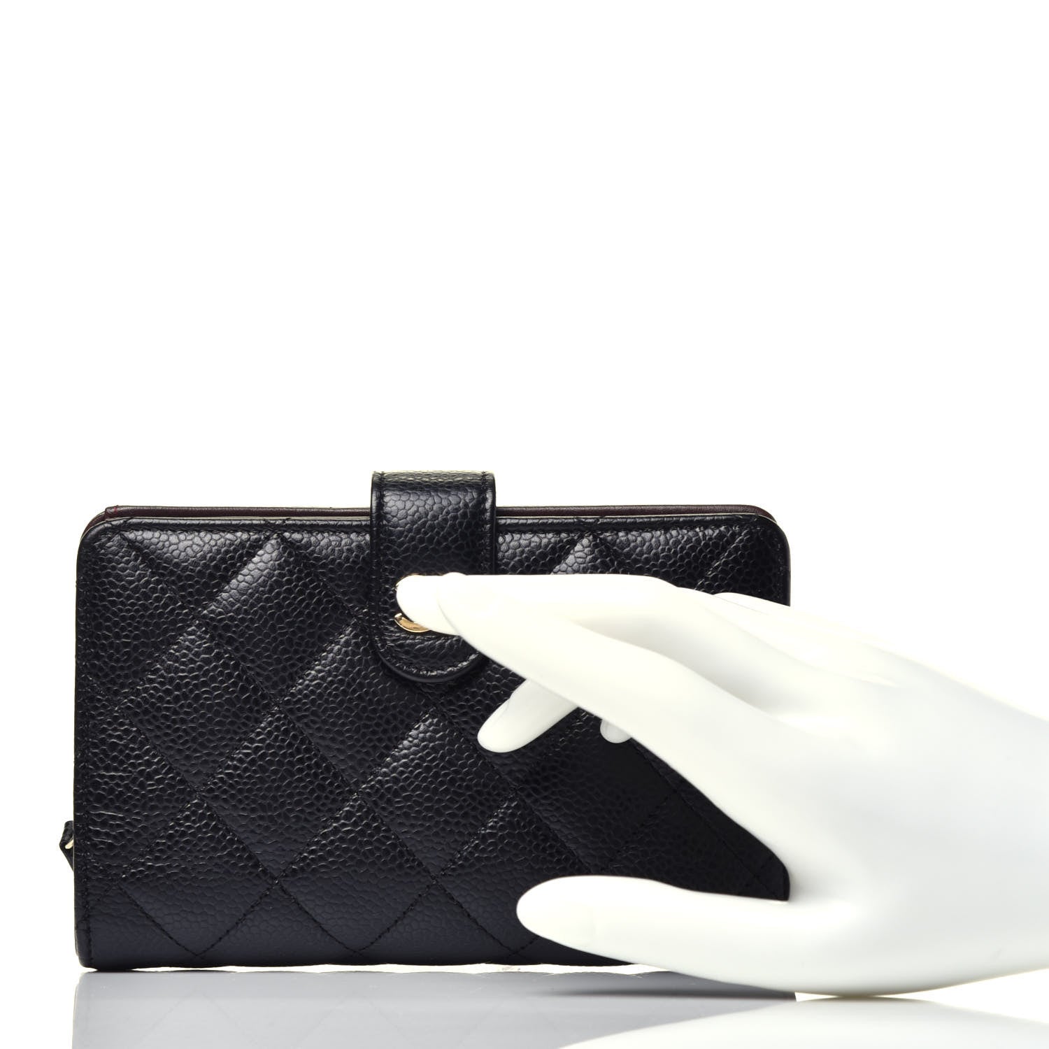 Chanel Caviar Quilted Zipped Pocket Wallet Black 2 of 7