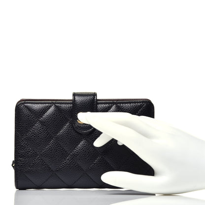 Chanel Caviar Quilted Zipped Pocket Wallet Black 2 of 7