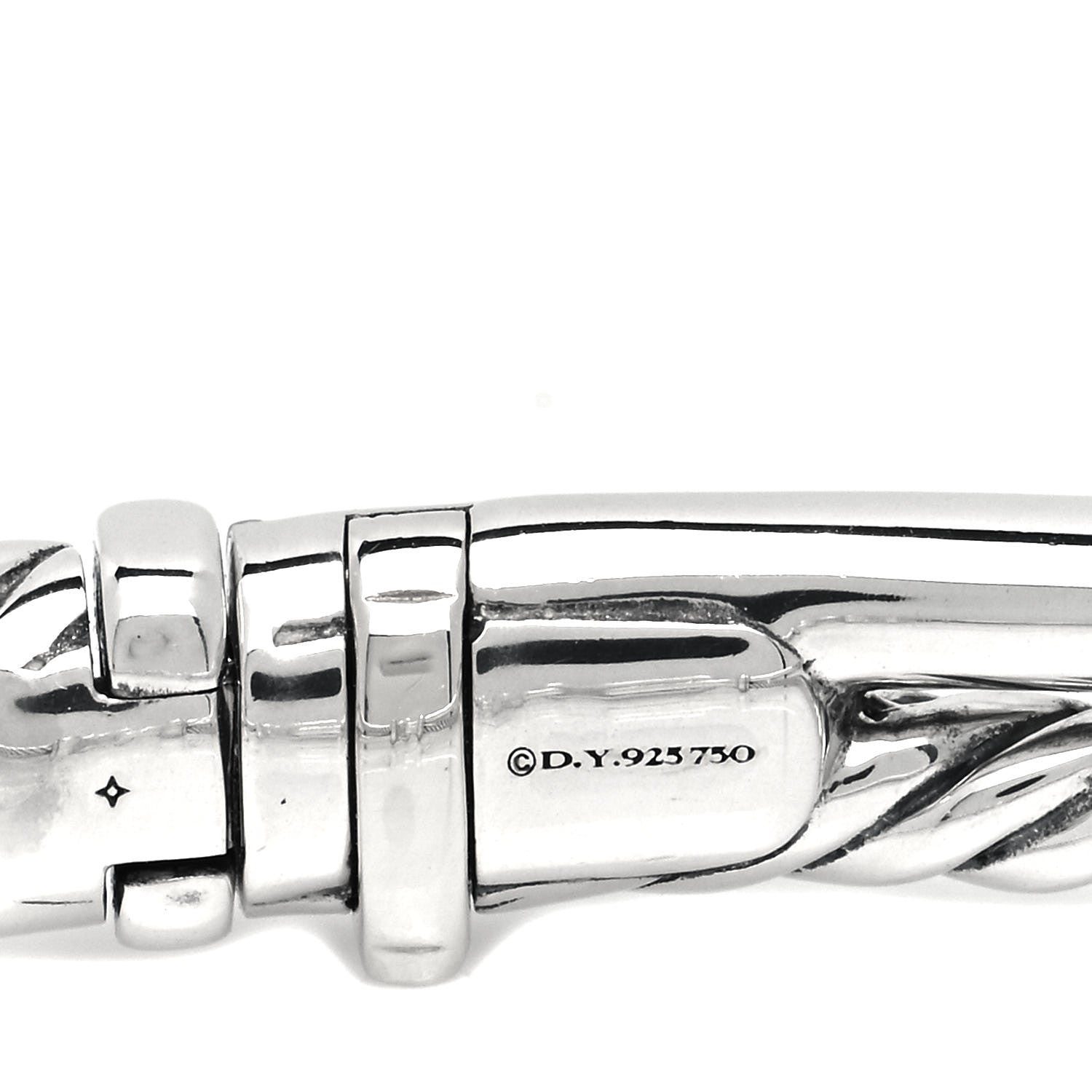 David Yurman Sterling Silver 18K Yellow Gold Two Row Buckle Bracelet 4 of 4