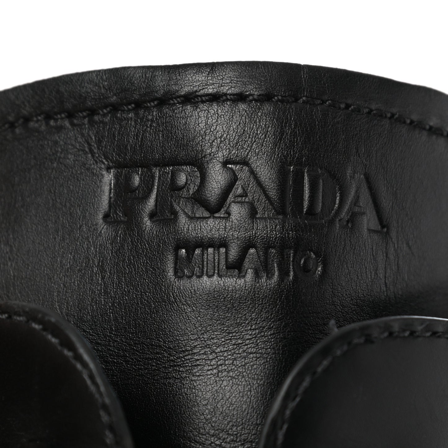 Vitello Lux Nylon Metal Triangle Logo Monolith Pouch Pocket 55mm Tall Combat Boots 41 Black