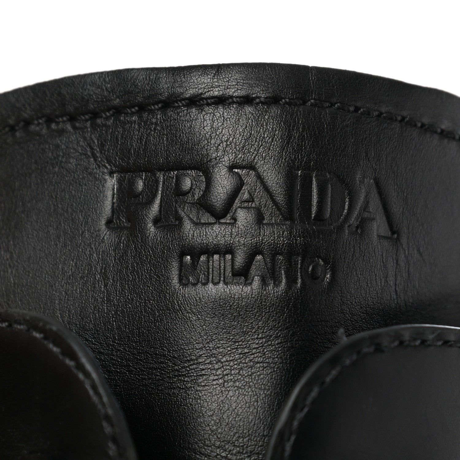Prada Vitello Lux Nylon Metal Triangle Logo Monolith Pouch Pocket 55mm Tall Combat Boots 41 Black 7 of 11