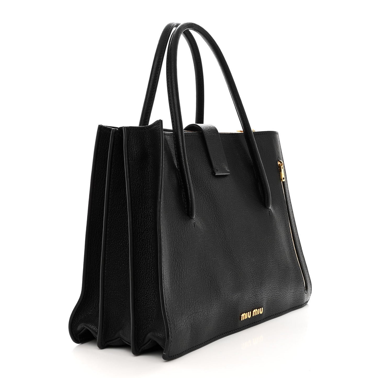Goatskin Madras Tote Black
