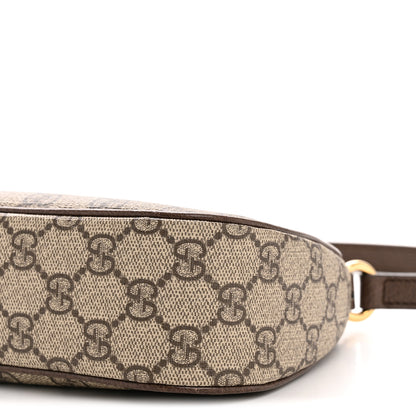 Gucci GG Supreme Monogram Textured Dollar Calfskin Small Ophidia Hobo Beige Ebony New Acero 10 of 12