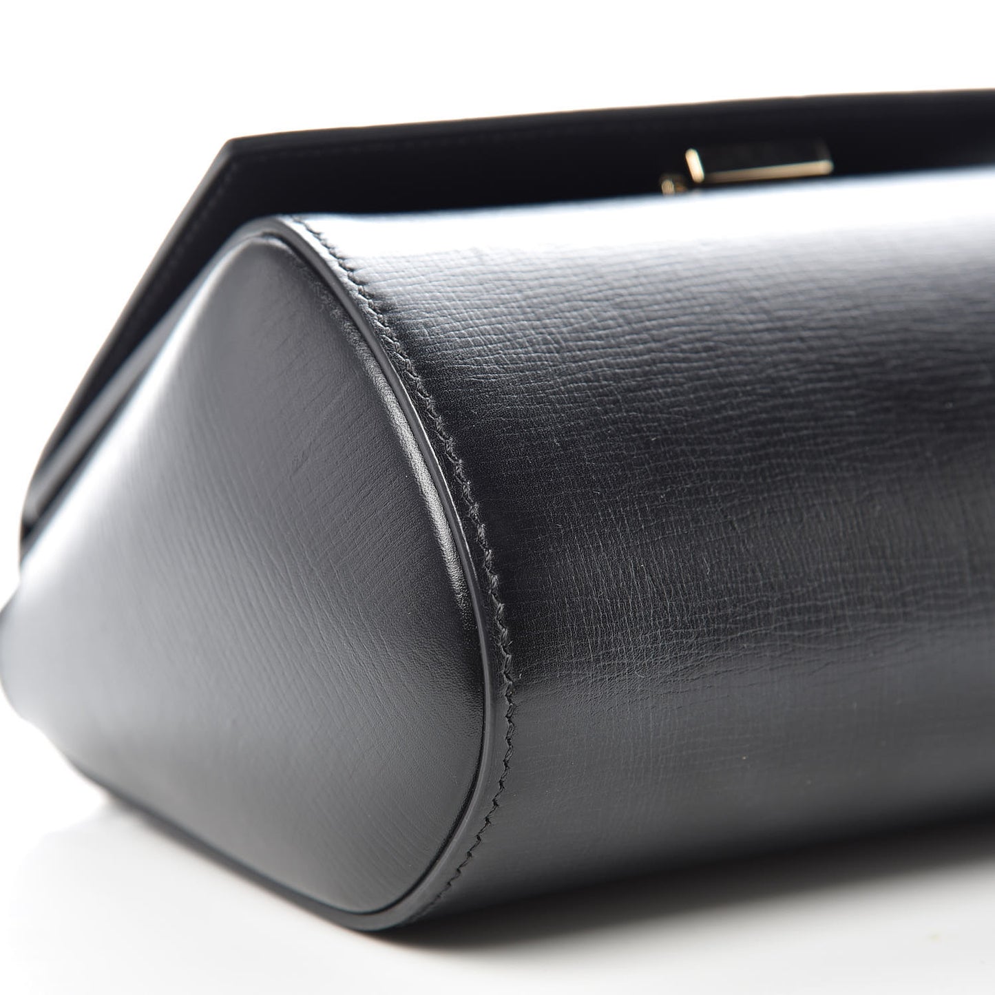 Textured Calfskin Mini Pandora Box Chain Crossbody Bag Black