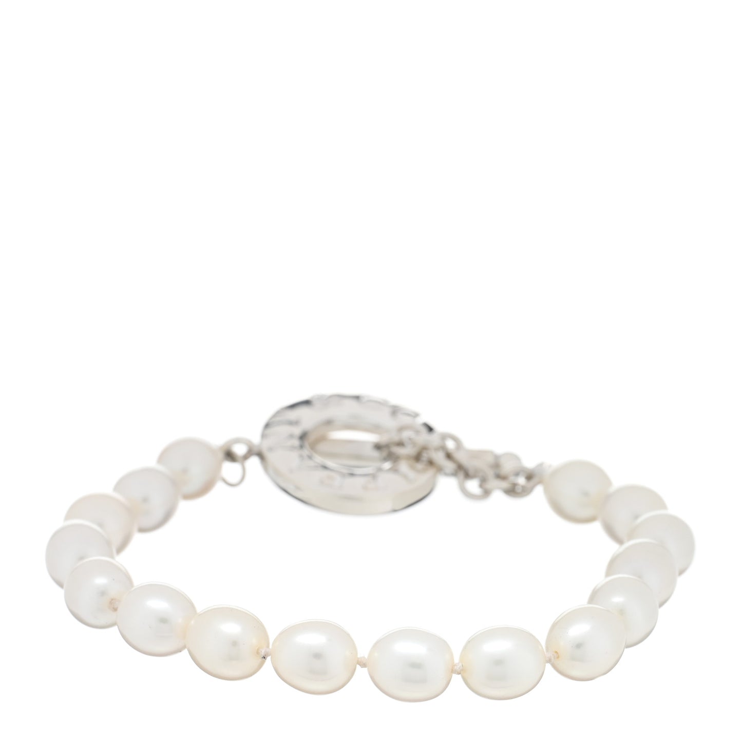 Sterling Silver Pearl Toggle Bracelet
